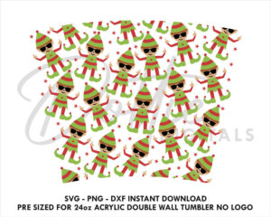 Christmas Naughty Elves No Hole Starbucks Double Wall 24oz Acrylic Tumbler SVG PNG DXF CutFile Cup