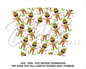 Naughty Christmas Elves Starbucks Double Wall 24oz Acrylic Tumbler SVG PNG DXF CutFile Cup