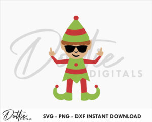 Naughty Elf SVG PNG DXF Sublimation Sticker Cutting Craft File Cricut Silhouette