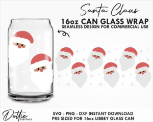 Christmas Santa Faces Wrap SVG PNG DXF Design Cut File