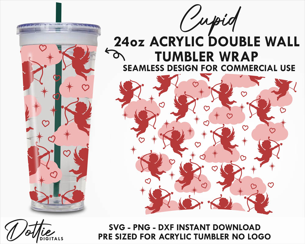 Dottie Digitals - Marshmallow Charms 24oz Starbucks No Hole Double Wall  Acrylic Tumbler Wrap SVG PNG DXF Cup Cutting File