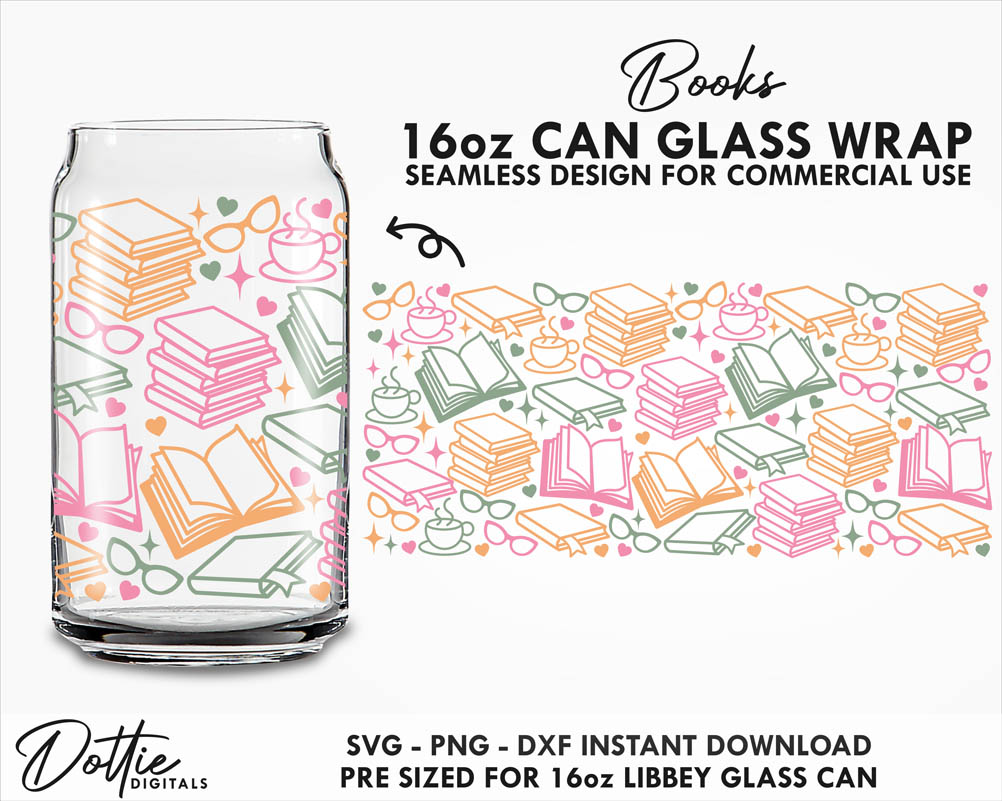 16oz Glass Can Wrap SVG Libbey Can Glass Full Wrap design