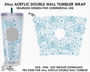 Fairytale Princess 24oz Starbucks Double Wall Acrylic Tumbler Wrap SVG