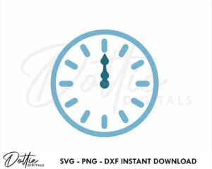 Fairytale Princess Midnight Clock SVG PNG DXF