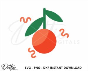 Orange Fruit SVG PNG DXF Cutting Craft File Digital Download Cricut Silhouette