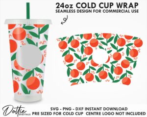 Oranges 24oz Starbucks Cold Cup Wrap SVG