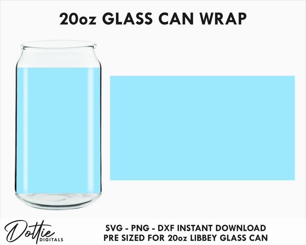 Libbey can glass template  Can glass wrap 16 Oz By Svetana Studio