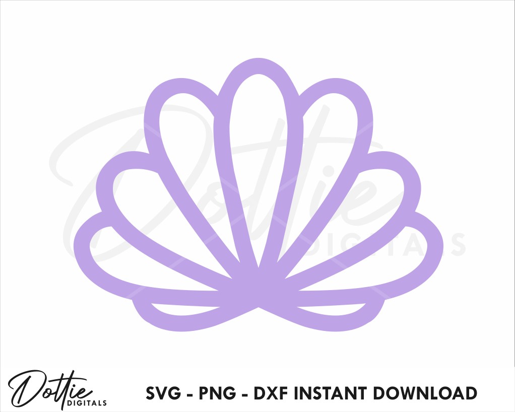 Clam Shell craft cutting SVG PNG vector file