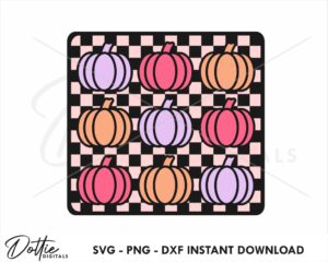 Checked Pumpkin SVG PNG DXF