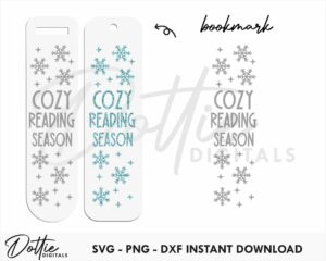 Cosy Reading Season Bookmark Design SVG