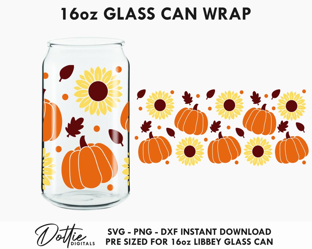 https://dottiedigitals.com/wp-content/uploads/2023/09/Fall-Pumpkins-and-Sunflowers-16oz-Libbey-Glass-Can-SVG-Wrap-1.jpg
