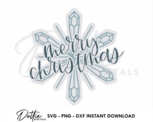 Merry Christmas Snowflake SVG PNG DXF