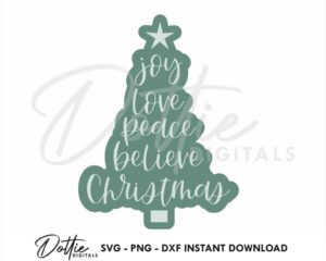Script Christmas Tree SVG PNG DXF Cutting Craft File