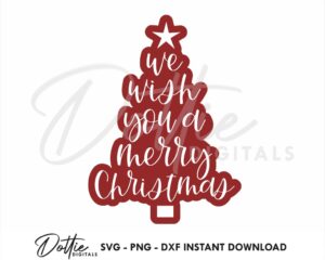 Wish You A Merry Christmas SVG PNG DXF