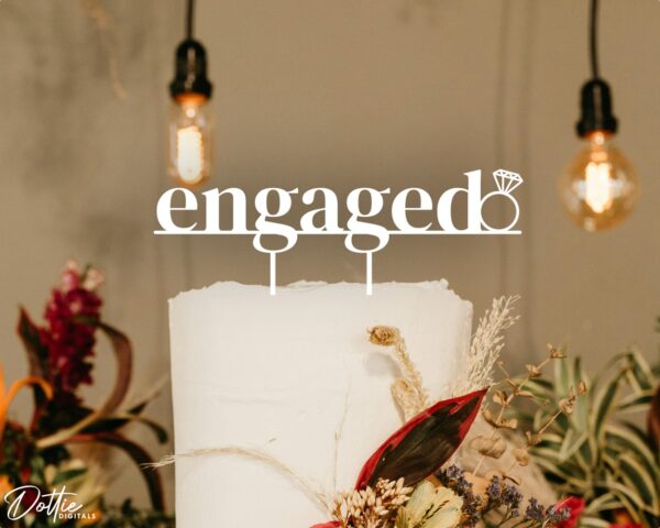 Engagement Cake Toppers 10 Design Pack Bundle - SVG PNG DXF EPS AI PDF - Cutting & Printing Files - Image 4