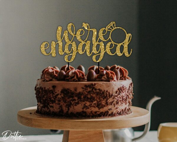 Engagement Cake Toppers 10 Design Pack Bundle - SVG PNG DXF EPS AI PDF - Cutting & Printing Files - Image 5