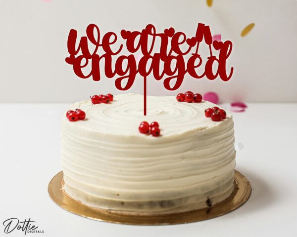 Engagement Cake Toppers 10 Design Pack Bundle - SVG PNG DXF EPS AI PDF - Cutting & Printing Files - Image 2