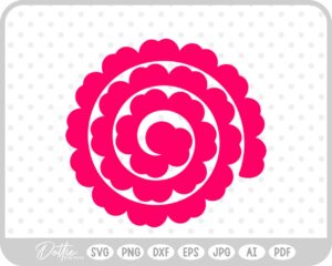 Rolled Flower SVG PNG DXF – Cricut Silhouette Cutting File
