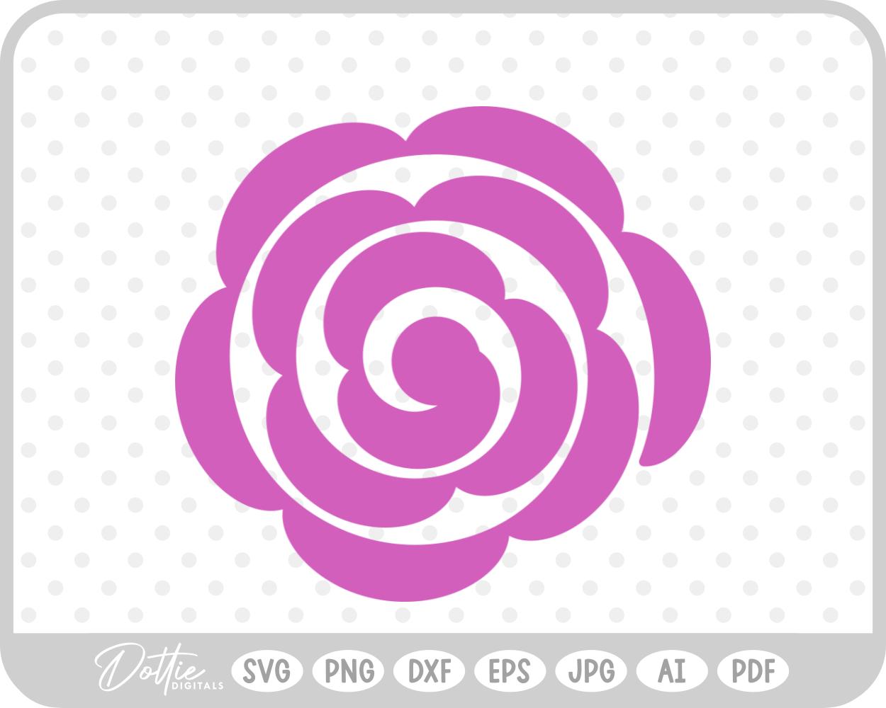 Rolled Flower SVG PNG DXF – Cricut Silhouette Cutting File