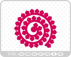 Rolled Flower SVG PNG DXF – Cricut Silhouette Cutting File