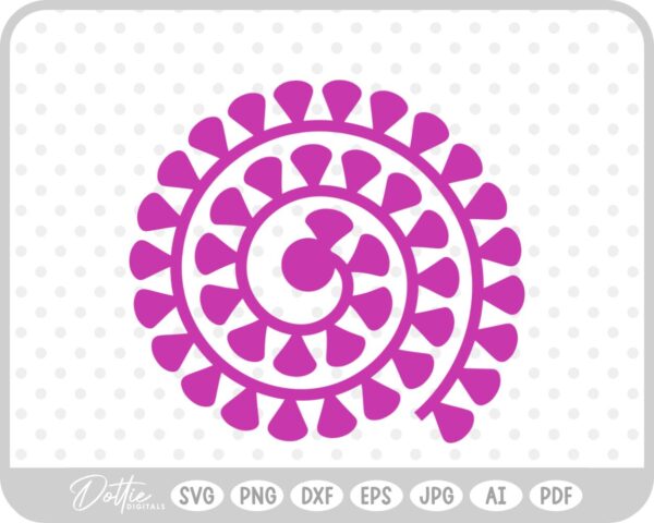 Rolled Flower SVG PNG DXF – Cricut Silhouette Cutting File