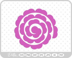 Rolled Flower SVG PNG DXF – Cricut Silhouette Cutting File