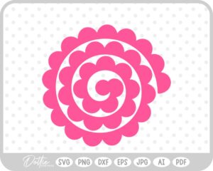 Rolled Flower SVG PNG DXF – Cricut Silhouette Cutting File