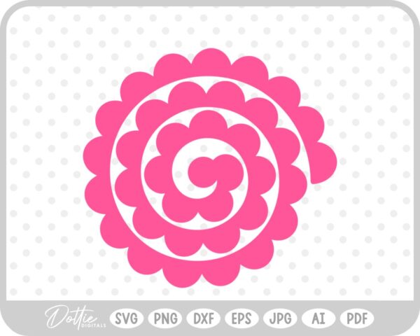 Rolled Flower SVG PNG DXF – Cricut Silhouette Cutting File