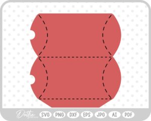 Pillow Box 3D Paper Craft SVG PNG DXF – Cricut Silhouette Cutting File