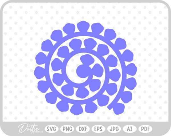 Rolled Paper Flower SVG PNG DXF – Cricut Silhouette Cutting File