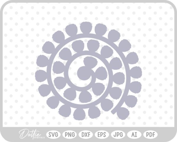 Rolled Paper Flower SVG PNG DXF – Cricut Silhouette Cutting File