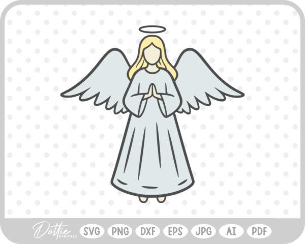 Angel Wings Halo Christmas Christian Jesus Religion Church SVG PNG DXF – Cricut Silhouette Cutting File