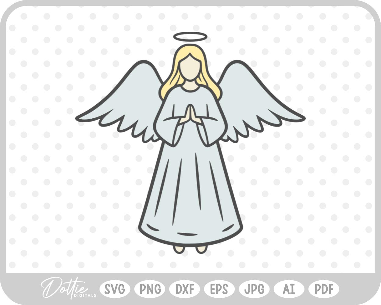 Angel Wings Halo Christmas Christian Jesus Religion Church SVG PNG DXF – Cricut Silhouette Cutting File