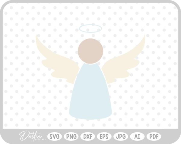 Angel Hand Drawn Christmas Wings Halo SVG PNG DXF – Cricut Silhouette Cutting File