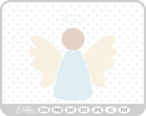 Angel Hand Drawn Christmas Wings Halo SVG PNG DXF – Cricut Silhouette Cutting File