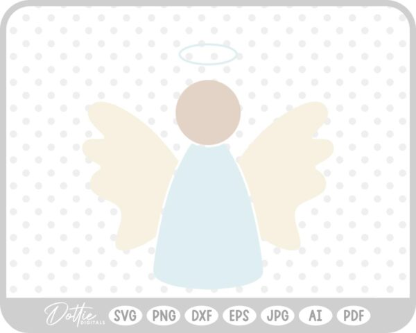 Angel Hand Drawn Christmas Wings Halo SVG PNG DXF – Cricut Silhouette Cutting File
