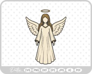 Angel Wings Halo Christmas Christian Jesus Religion Church SVG PNG DXF – Cricut Silhouette Cutting File