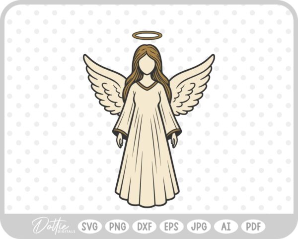 Angel Wings Halo Christmas Christian Jesus Religion Church SVG PNG DXF – Cricut Silhouette Cutting File