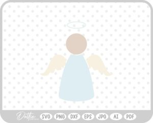 Angel Hand Drawn Christmas Wings Halo SVG PNG DXF – Cricut Silhouette Cutting File