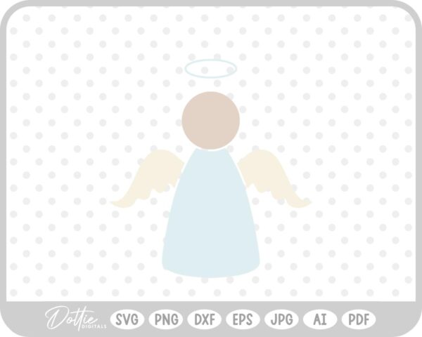 Angel Hand Drawn Christmas Wings Halo SVG PNG DXF – Cricut Silhouette Cutting File