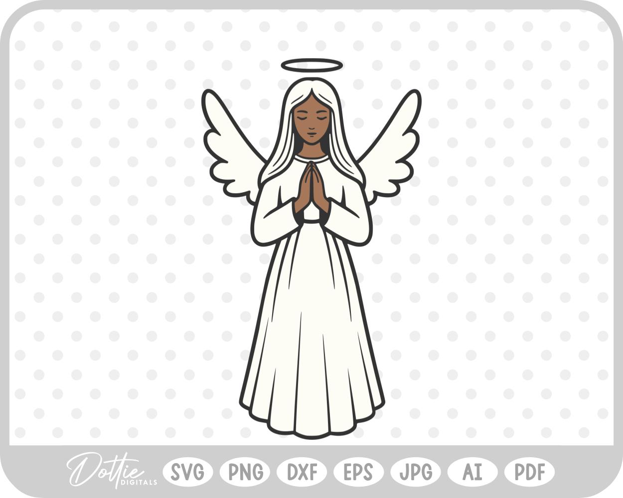 Angel Wings Halo Christmas Christian Jesus Religion Church SVG PNG DXF – Cricut Silhouette Cutting File