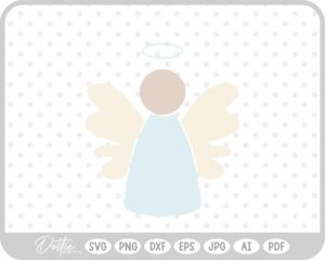 Angel Hand Drawn Christmas Wings Halo SVG PNG DXF – Cricut Silhouette Cutting File