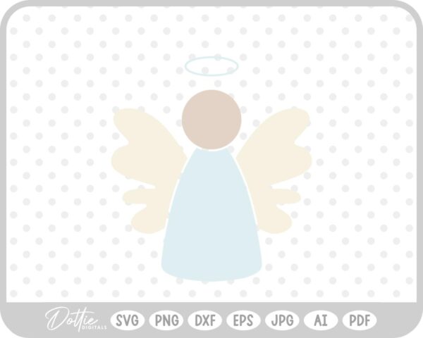 Angel Hand Drawn Christmas Wings Halo SVG PNG DXF – Cricut Silhouette Cutting File