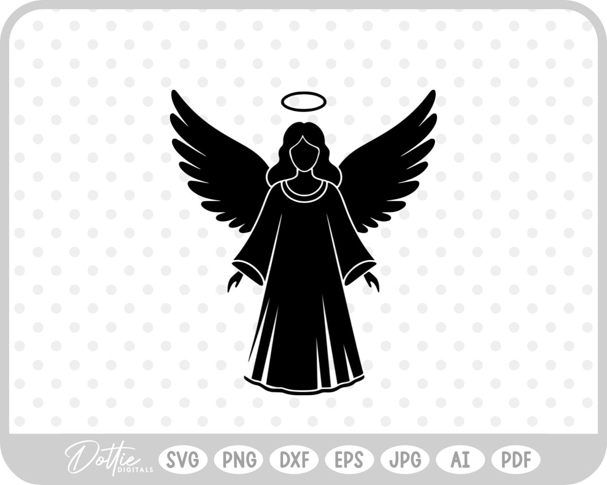 Angel Wings Halo Christmas Christian Jesus Religion Church SVG PNG DXF – Cricut Silhouette Cutting File