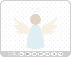Angel Hand Drawn Christmas Wings Halo SVG PNG DXF – Cricut Silhouette Cutting File