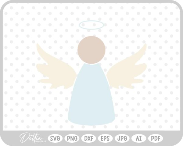 Angel Hand Drawn Christmas Wings Halo SVG PNG DXF – Cricut Silhouette Cutting File