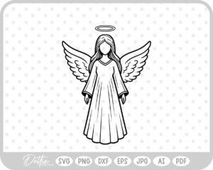 Angel Wings Halo Christmas Christian Jesus Religion Church SVG PNG DXF – Cricut Silhouette Cutting File