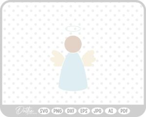 Angel Hand Drawn Christmas Wings Halo SVG PNG DXF – Cricut Silhouette Cutting File