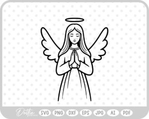 Angel Wings Halo Christmas Christian Jesus Religion Church SVG PNG DXF – Cricut Silhouette Cutting File