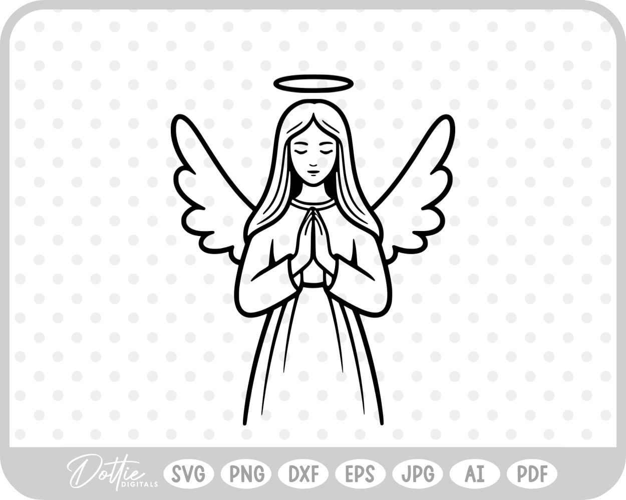 Angel Wings Halo Christmas Christian Jesus Religion Church SVG PNG DXF – Cricut Silhouette Cutting File